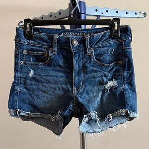 American Eagle Outfitters Distressed Blue Jean Shorts